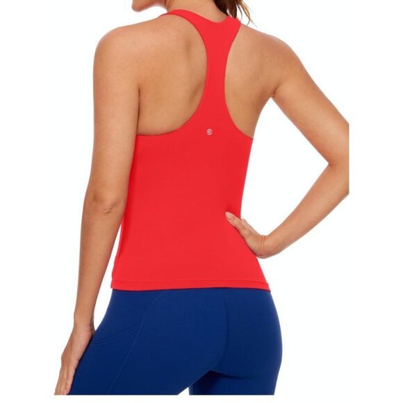 NWT CRZ Yoga Butterluxe Padded Bra Racerback Deep Red Tank Top Size Small 4/6 - Picture 3 of 12